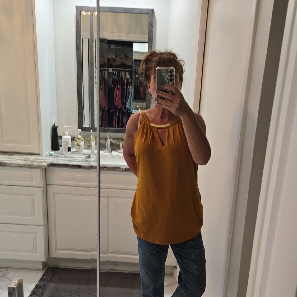 Women's Mustard Sleeveless Top